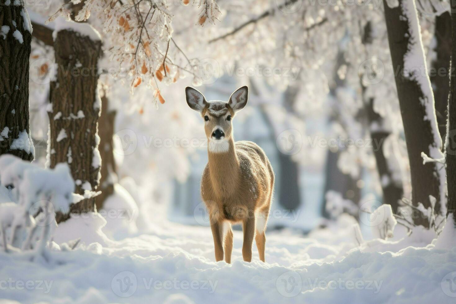 AI generated Wildlife in Winter - Generative AI photo