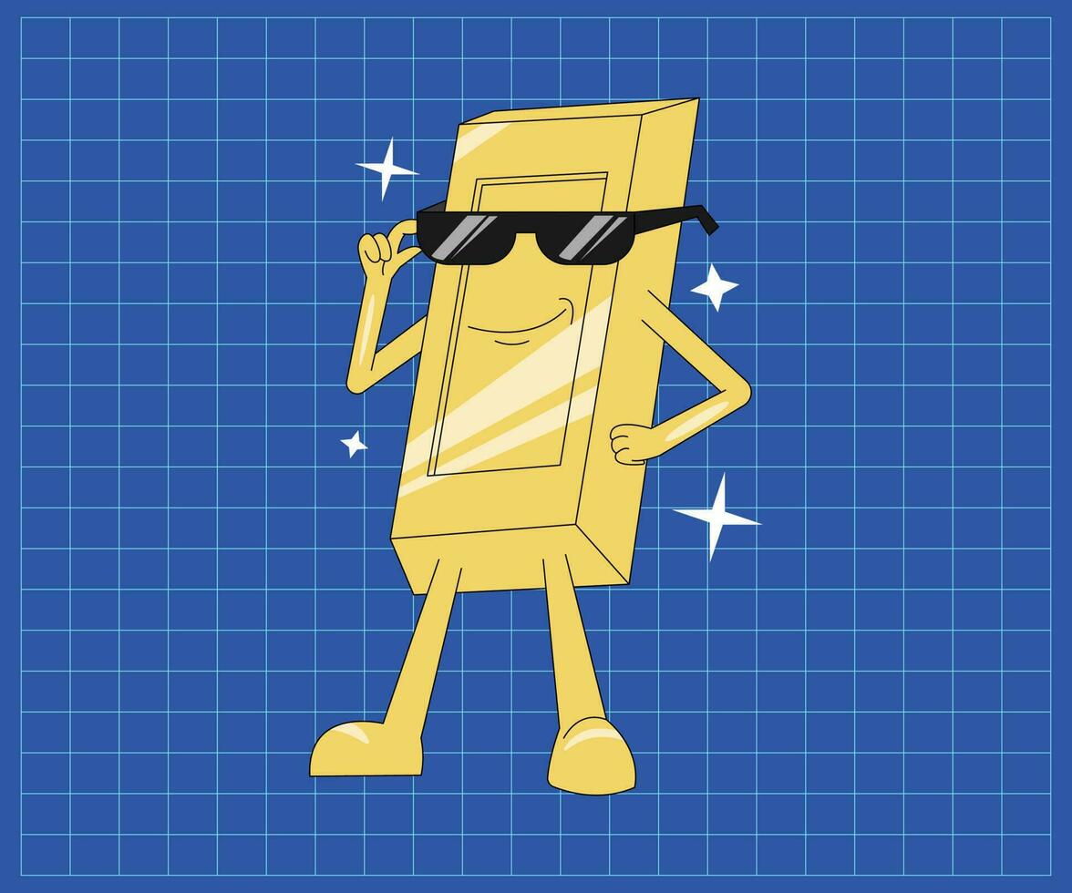 Gold cartoon character design vector