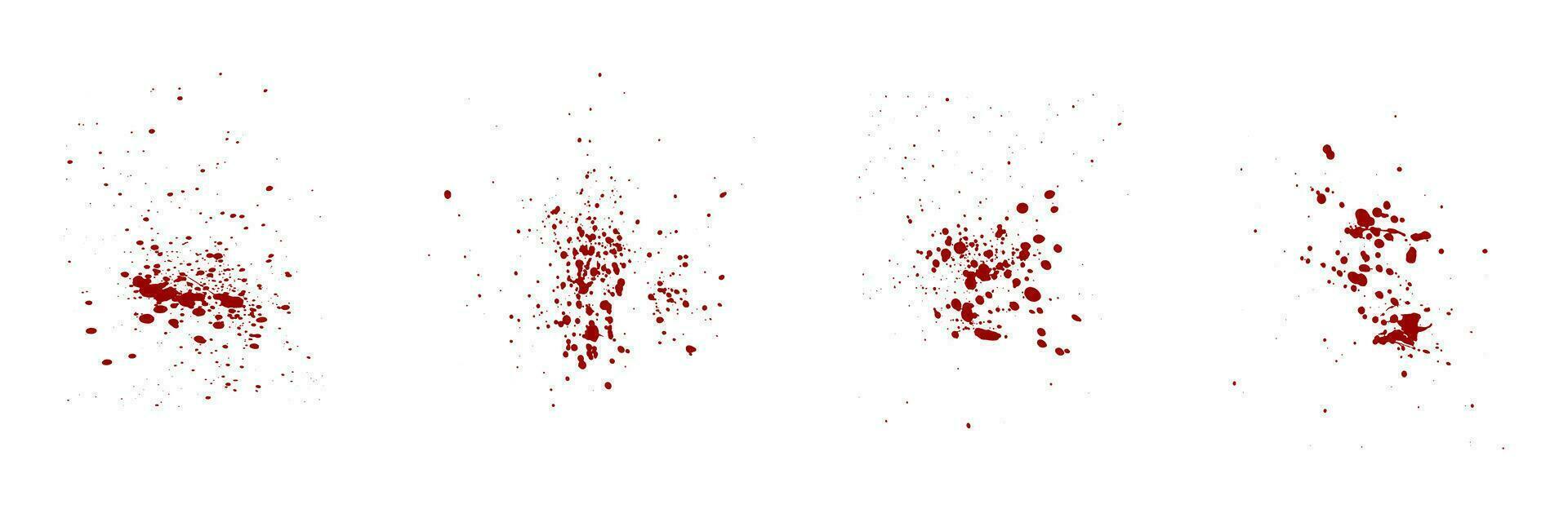 Splatter Set. Blood Stain Collection. Paint Brush Red Splat, Grunge