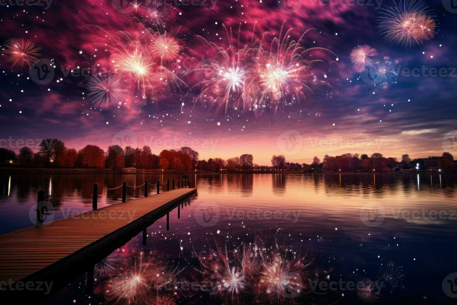 AI generated Fireworks - Generative AI photo