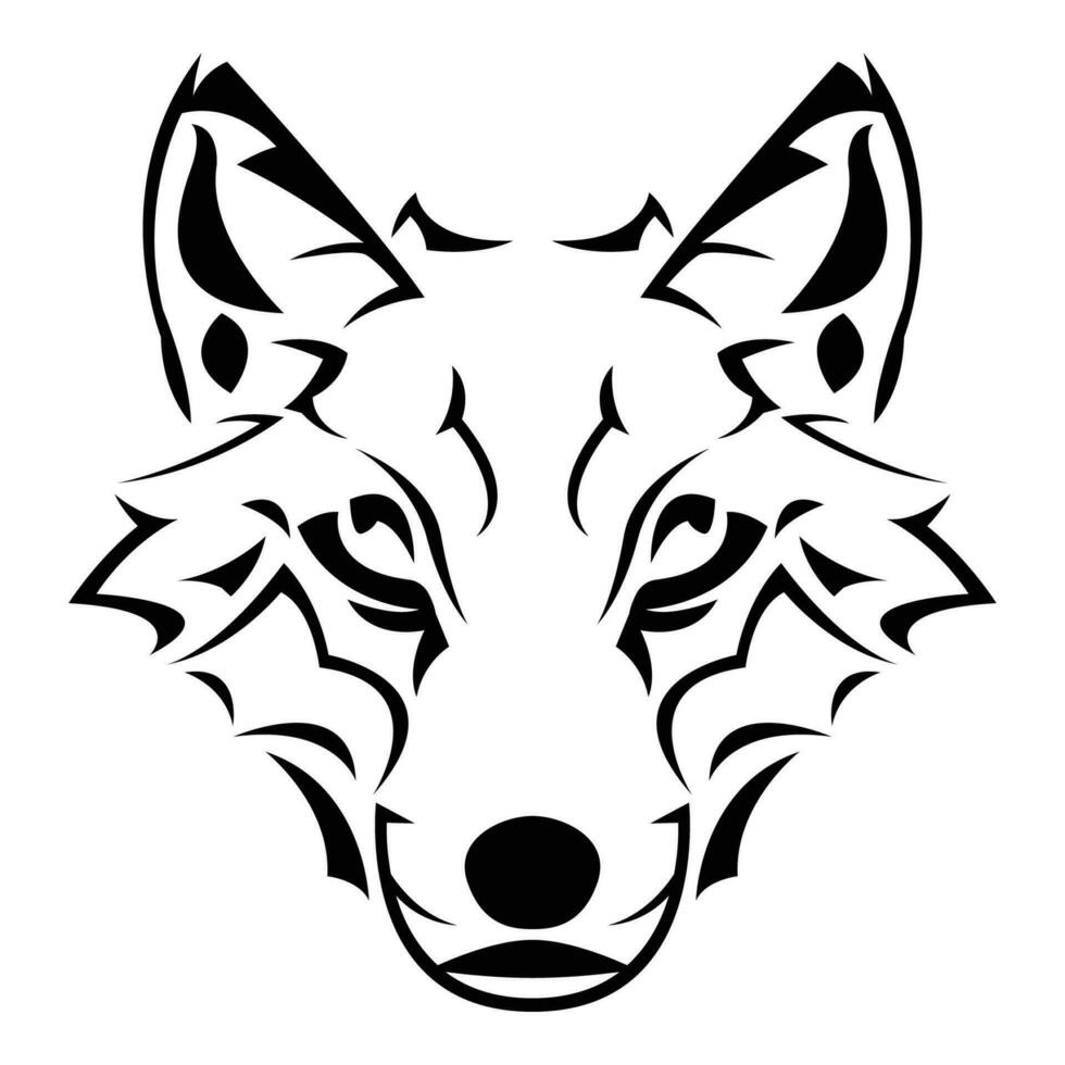 simple abstract wolf head logo vector iconic illustration