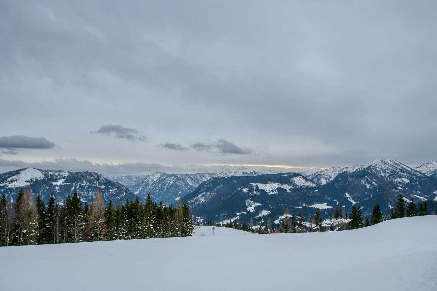 MARIAZELL AUSTRIA  Ski resort  in Austria for skiing and snowboarding has 11 km slopes and 5  lifts to transport guests photo