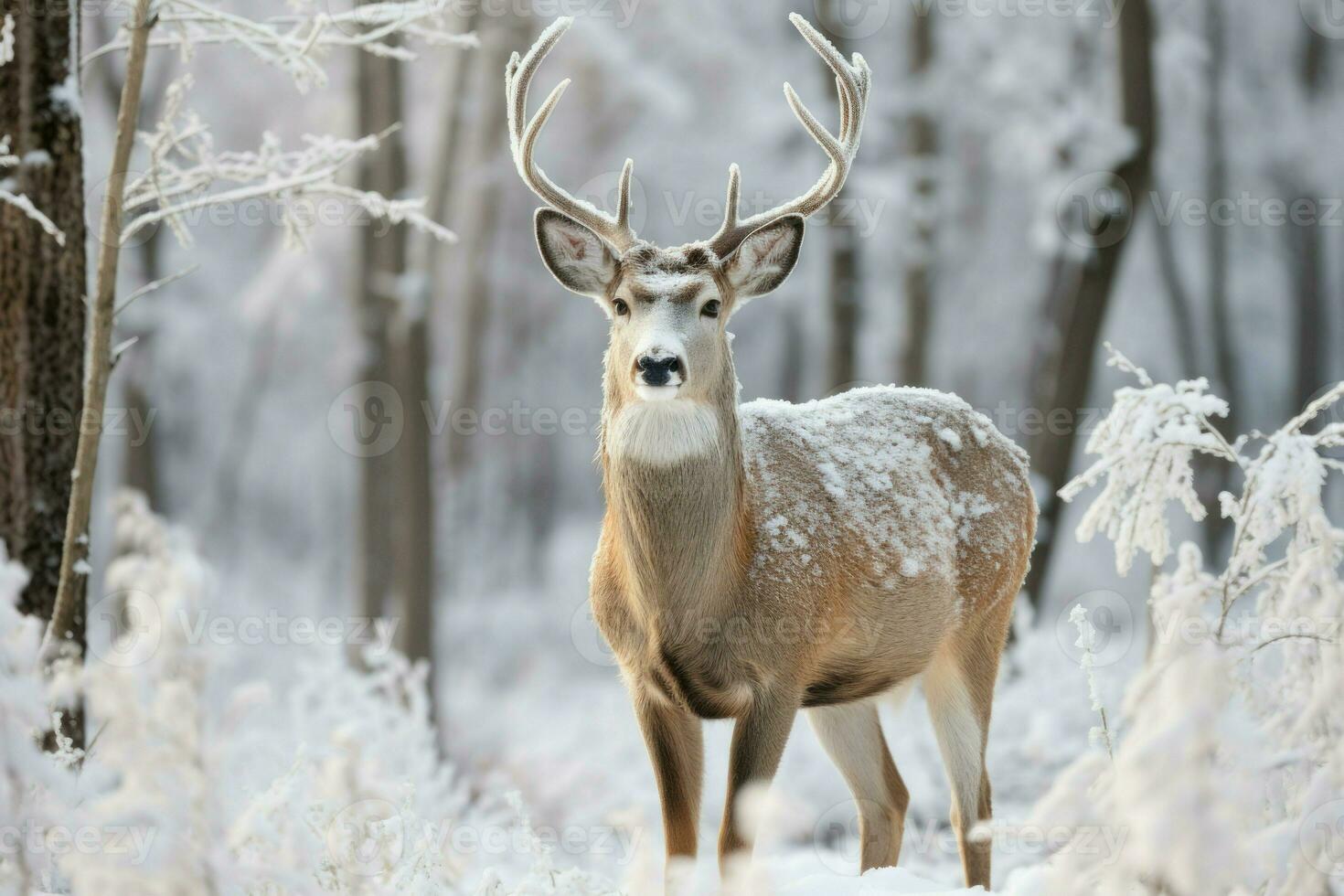 AI generated Wildlife in Winter - Generative AI photo