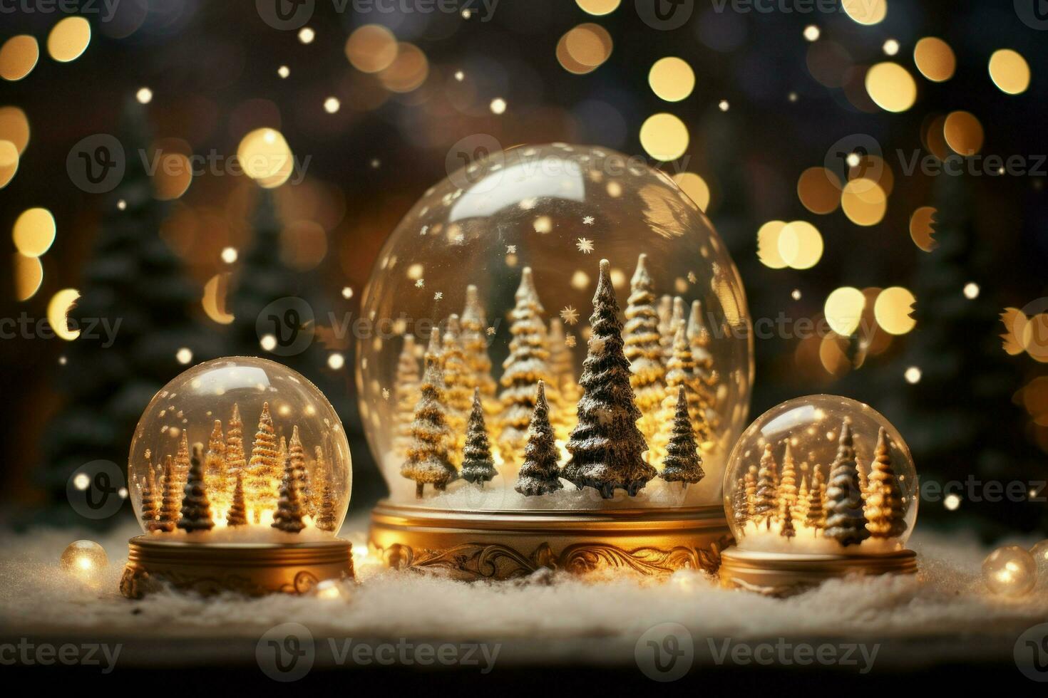 AI generated Snow Globes - Generative AI photo