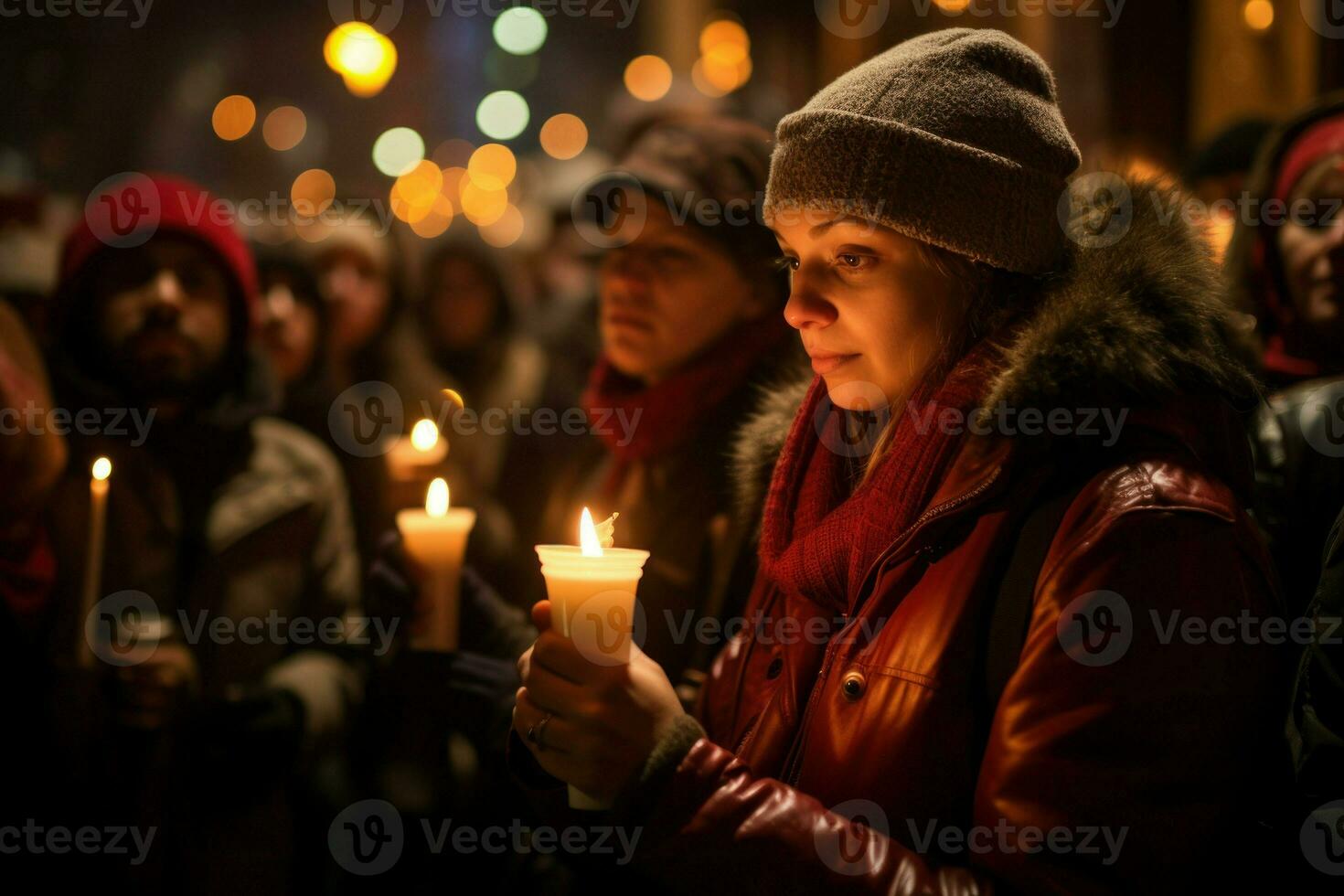 AI generated Christmas Eve Candlelight Services - Generative AI photo