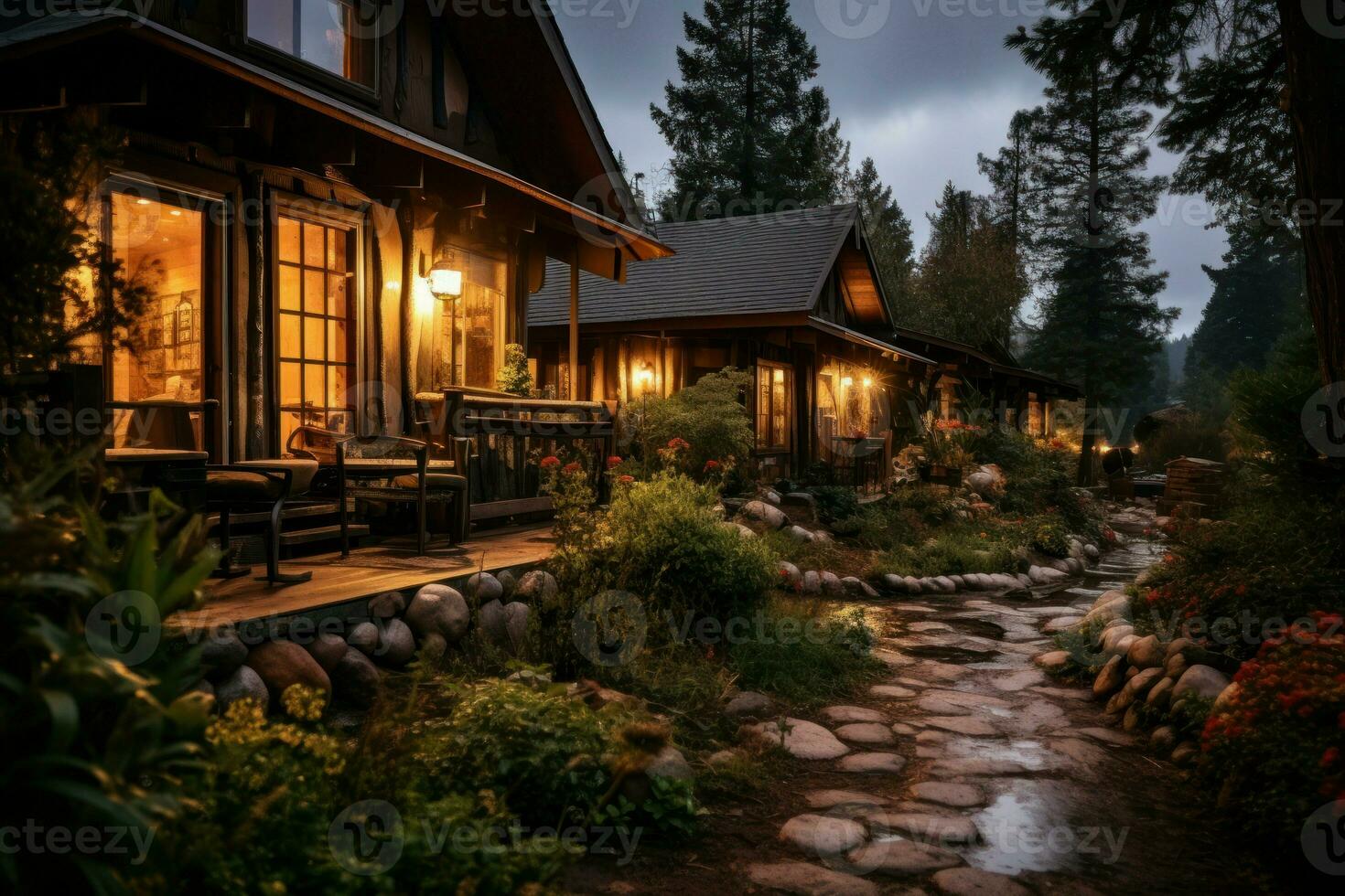 AI generated Cozy Cabin Retreats - Generative AI photo