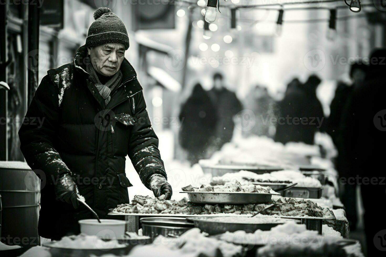 AI generated Winter Street Photography - Generative AI photo