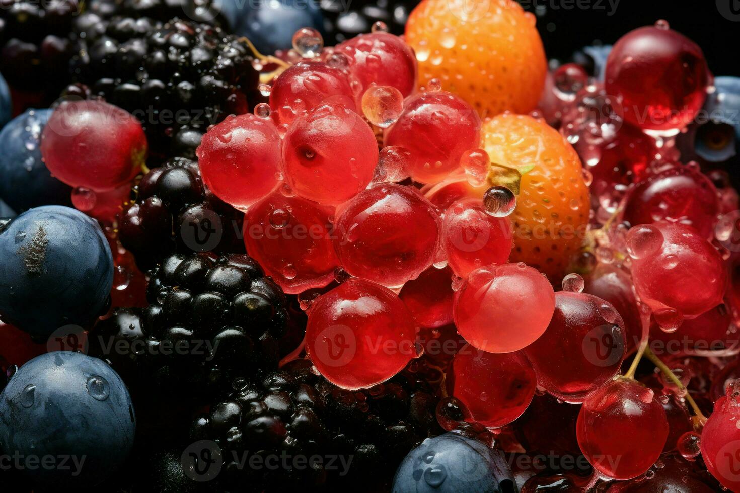 AI generated Frozen Berries and Fruits - Generative AI photo