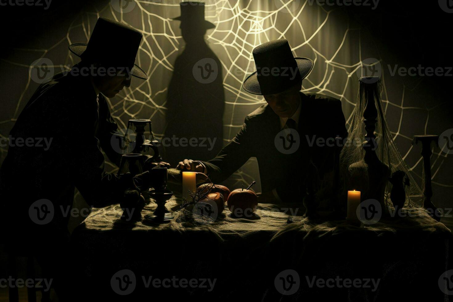AI generated Enigmatic shadow weavers, crafting illusions and manipulating darkness - Generative AI photo