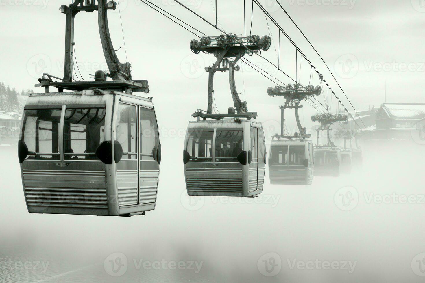 AI generated Ski Lifts and Gondolas - Generative AI photo