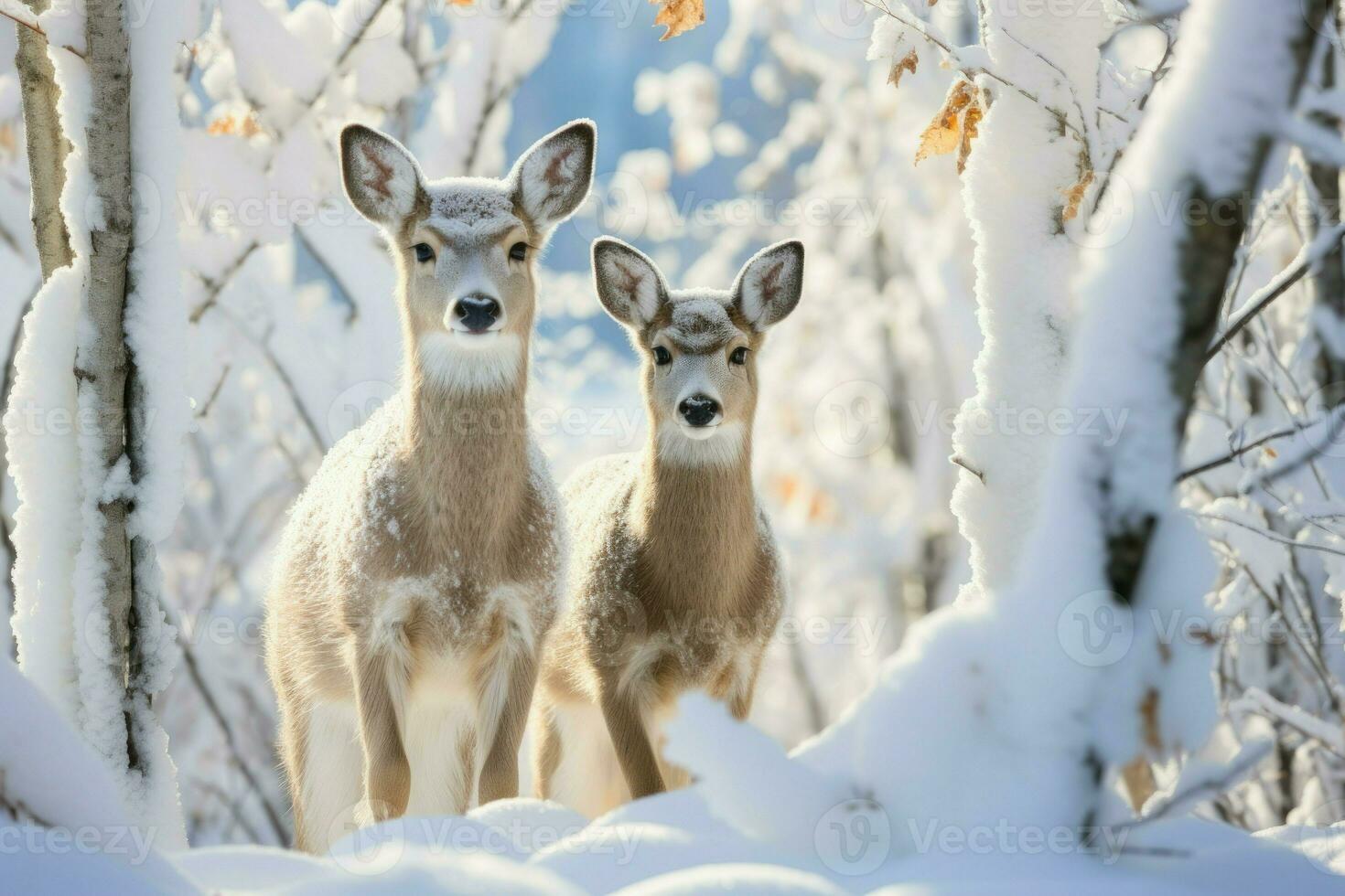 AI generated Wildlife in Winter - Generative AI photo