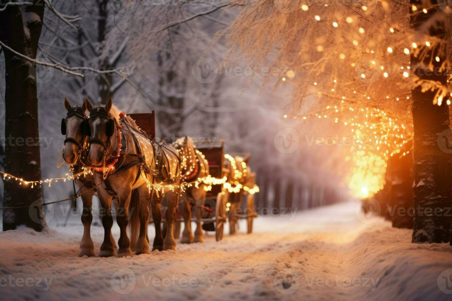 AI generated Christmas Sleigh Rides - Generative AI photo
