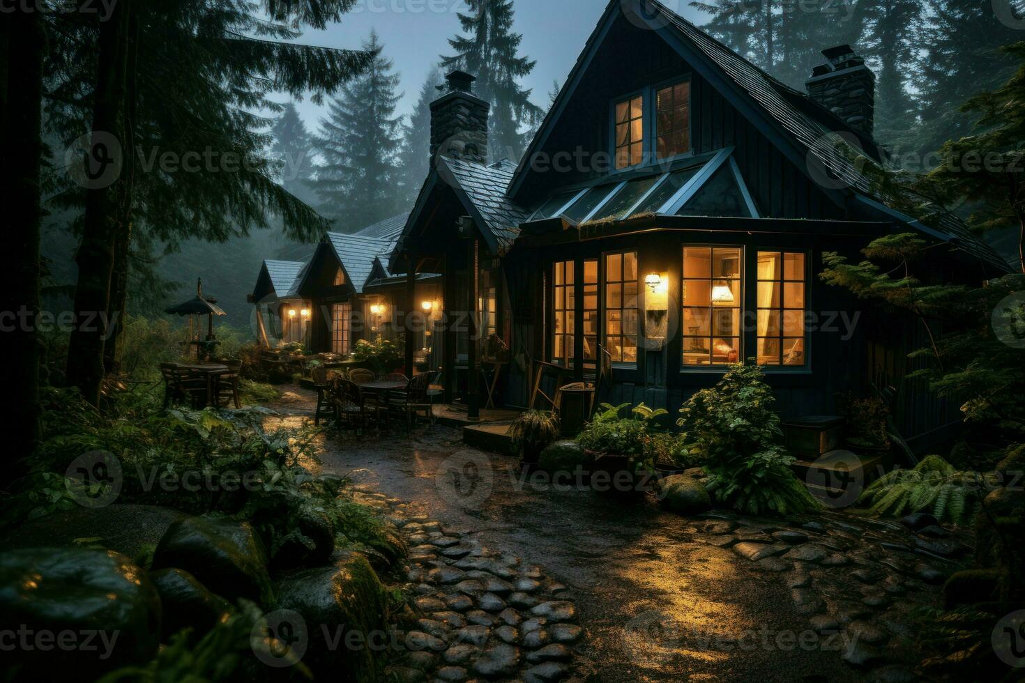 AI generated Cozy Cabin Retreats - Generative AI photo