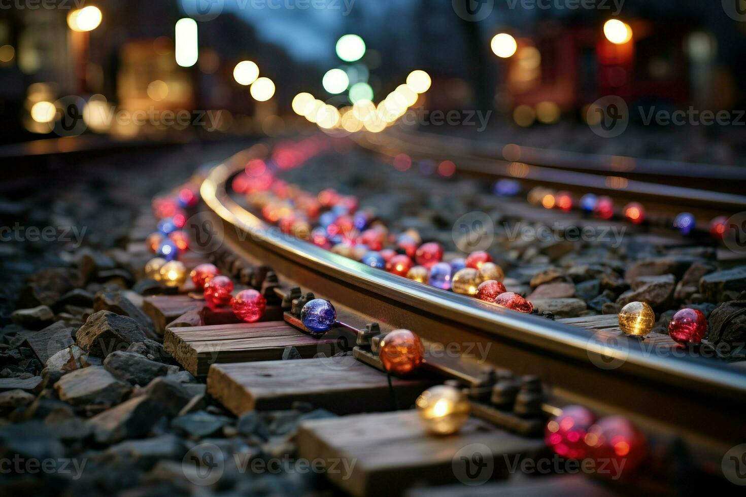 AI generated Christmas Trains - Generative AI photo