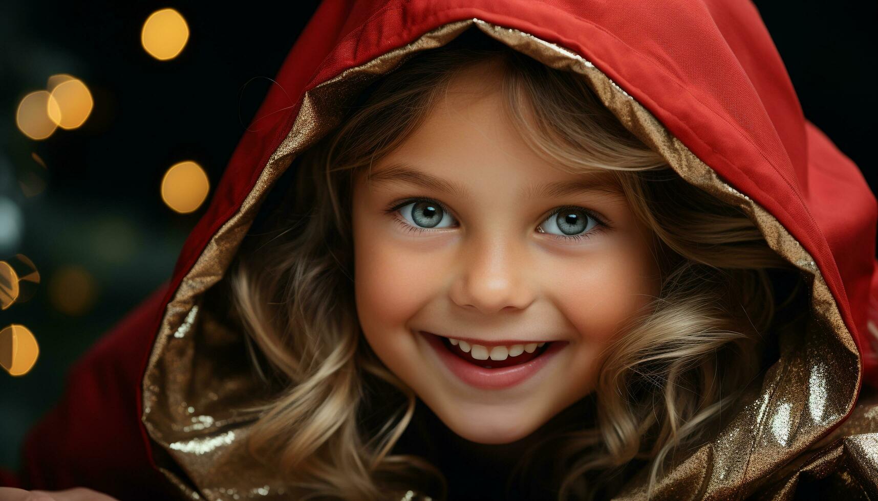 AI generated Smiling child, cute portrait, cheerful happiness, looking at camera generated by AI photo