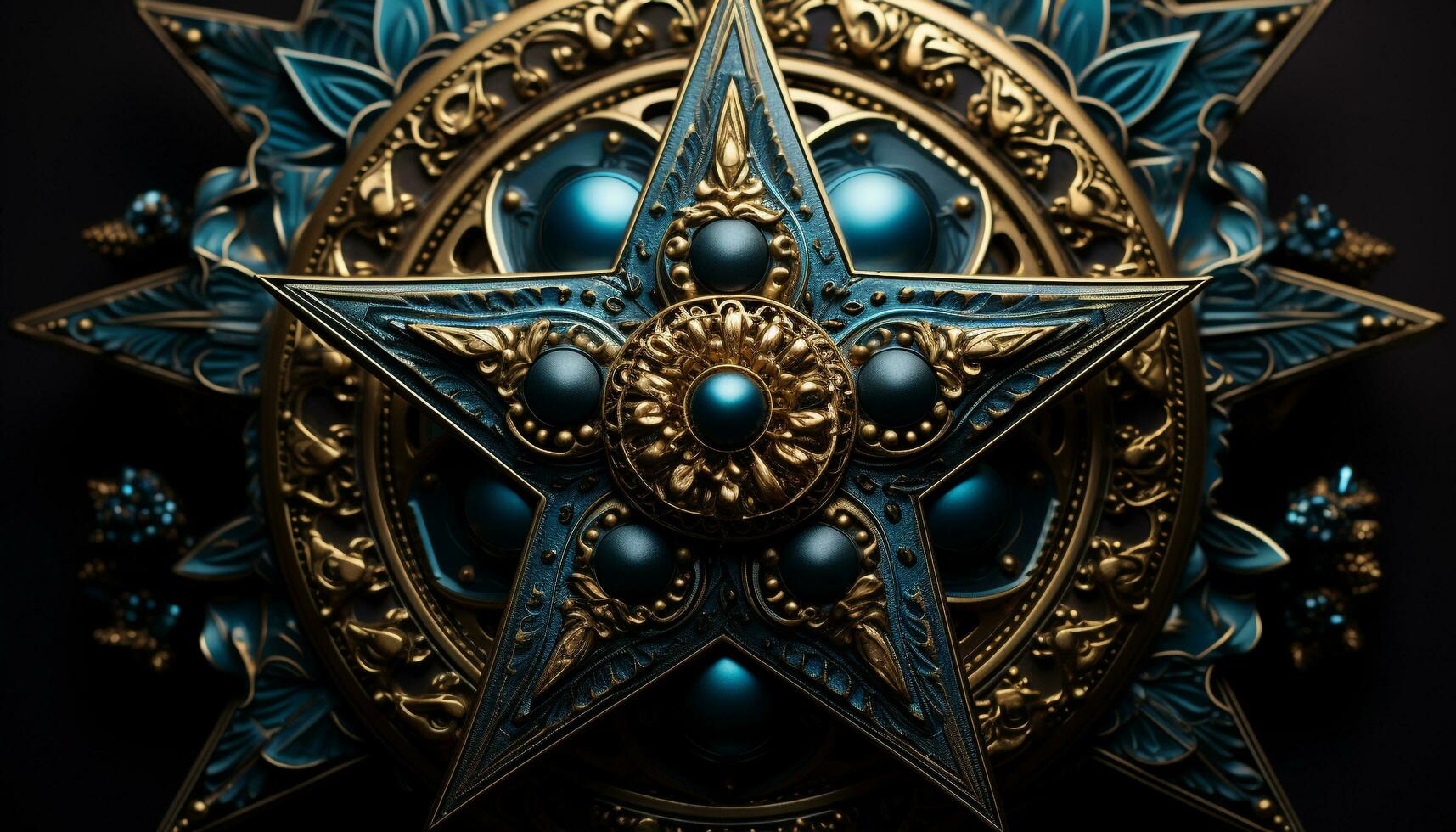 AI generated Shiny gold metal symbolizes elegance and spirituality in religion generated by AI photo