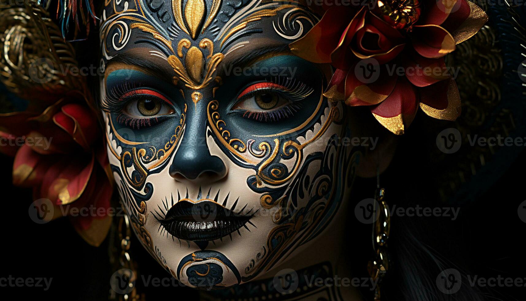AI generated at camera, elegance, glamour, luxury, sensuality generated by AI photo