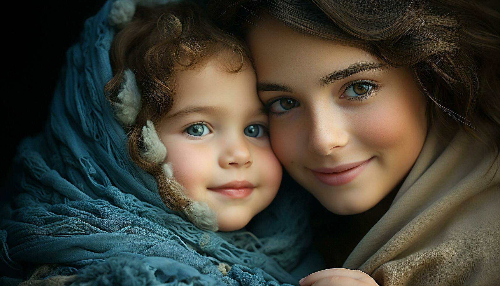 ai generado sonriente linda niño, felicidad, alegre familia, retrato de infancia generado por ai foto