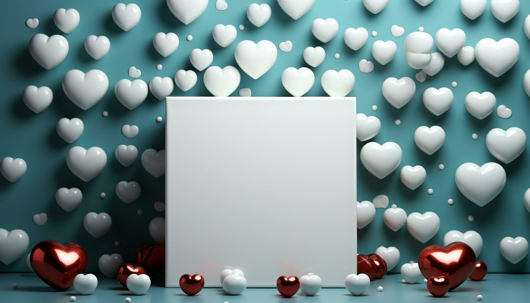 AI generated Love and romance in a heart shaped backdrop generated by AI photo