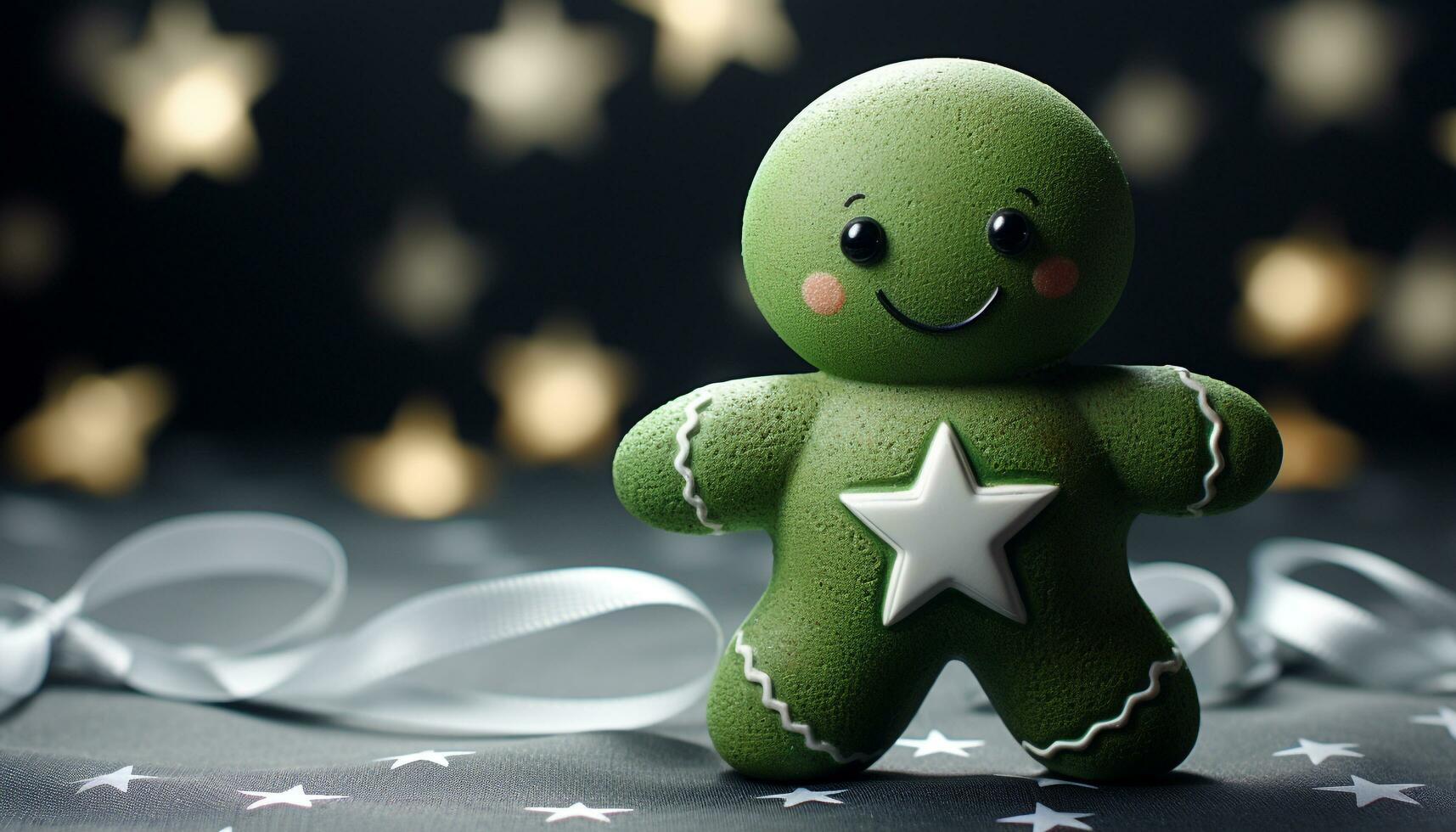 AI generated Winter celebration cheerful snowman brings happiness with cookies and gifts generated by AI photo