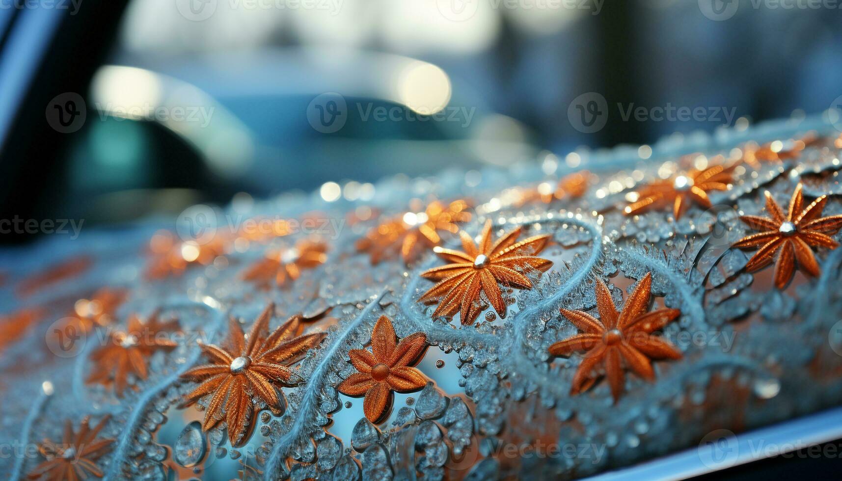 AI generated Freshness and elegance in a winter celebration, a shiny star shaped dessert generated by AI photo