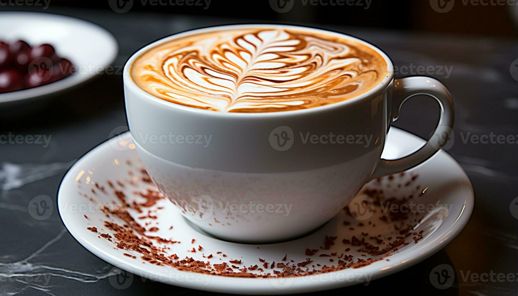 ai generado frescura en un taza, calor y elegancia, café aroma generado por ai foto