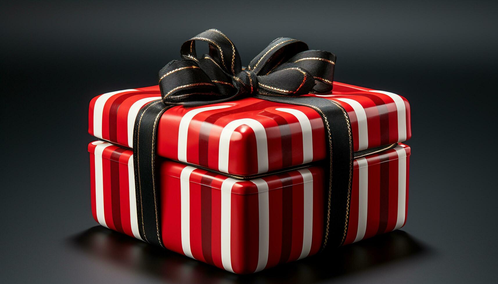 AI generated A shiny gift box, wrapped with love, symbolizes celebration generated by AI photo
