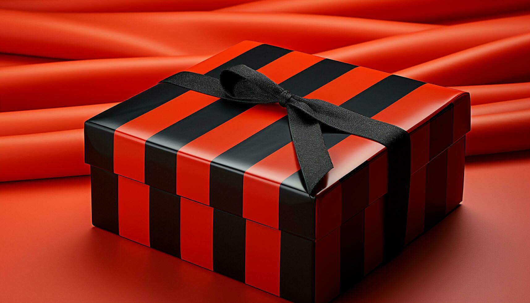 AI generated A shiny gift box wrapped in elegant satin for celebration generated by AI photo