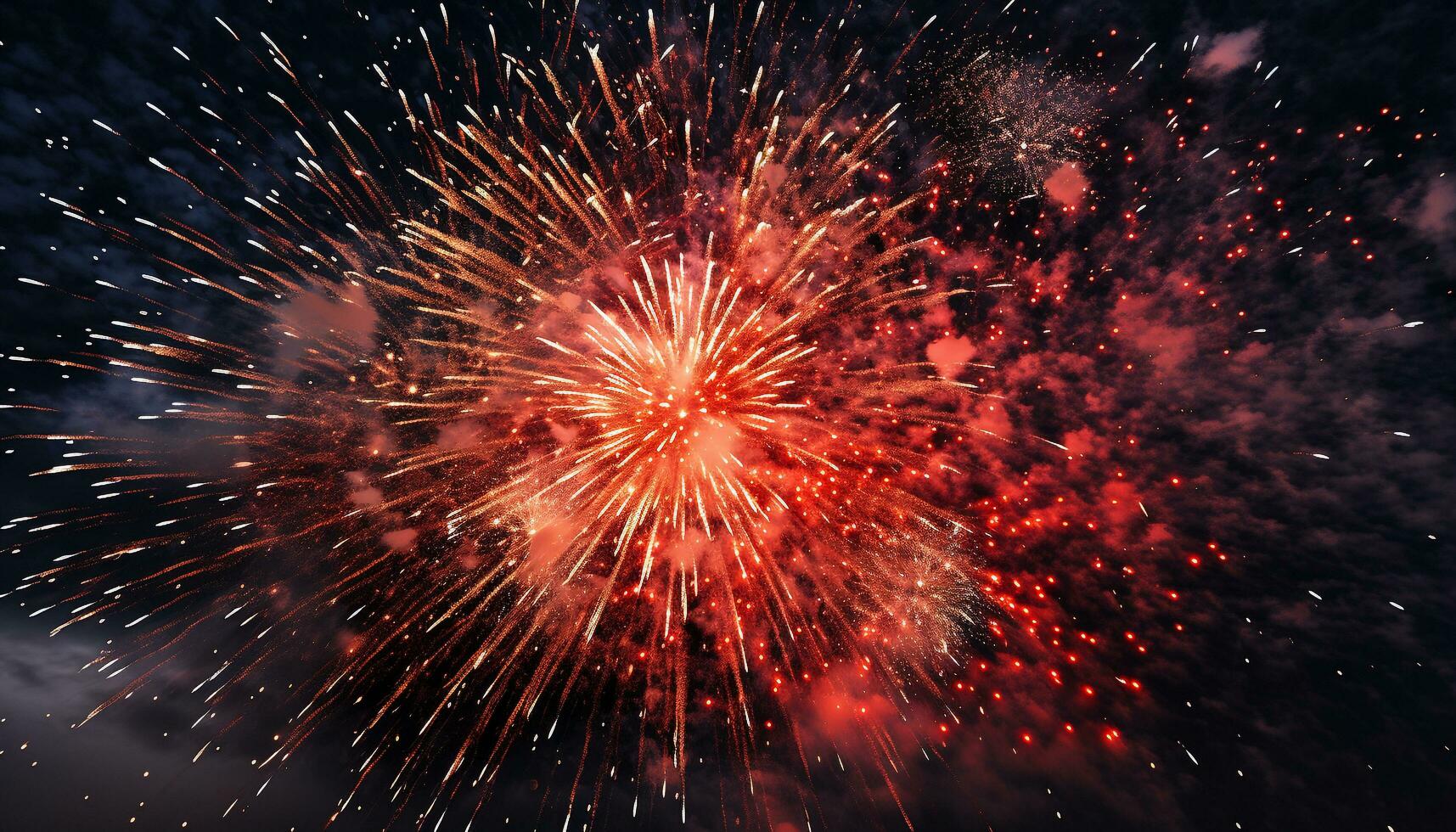 AI generated Explosive celebration ignites vibrant colors in the night generated by AI photo