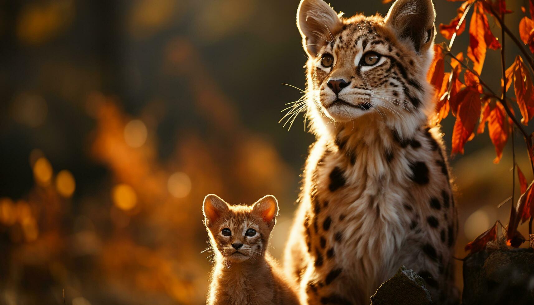 ai generado linda leopardo gatito caminando en el africano sabana generado por ai foto