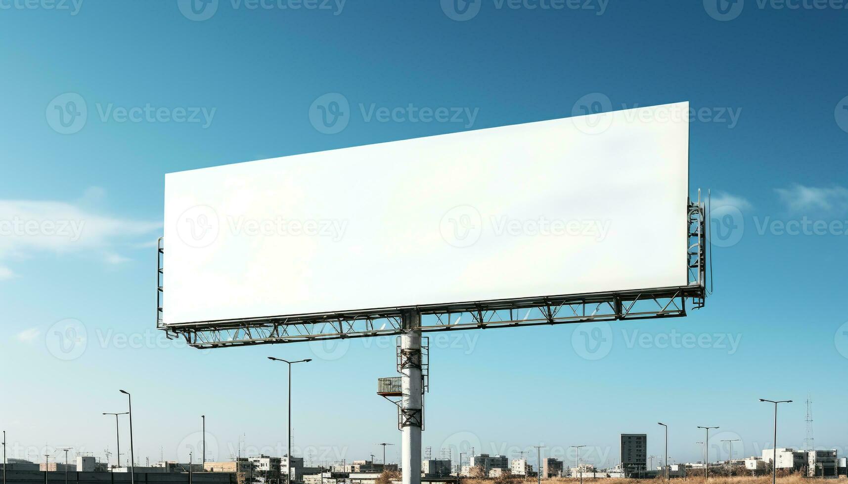 AI generated Large billboard showing advertisement for a business generated by AI photo