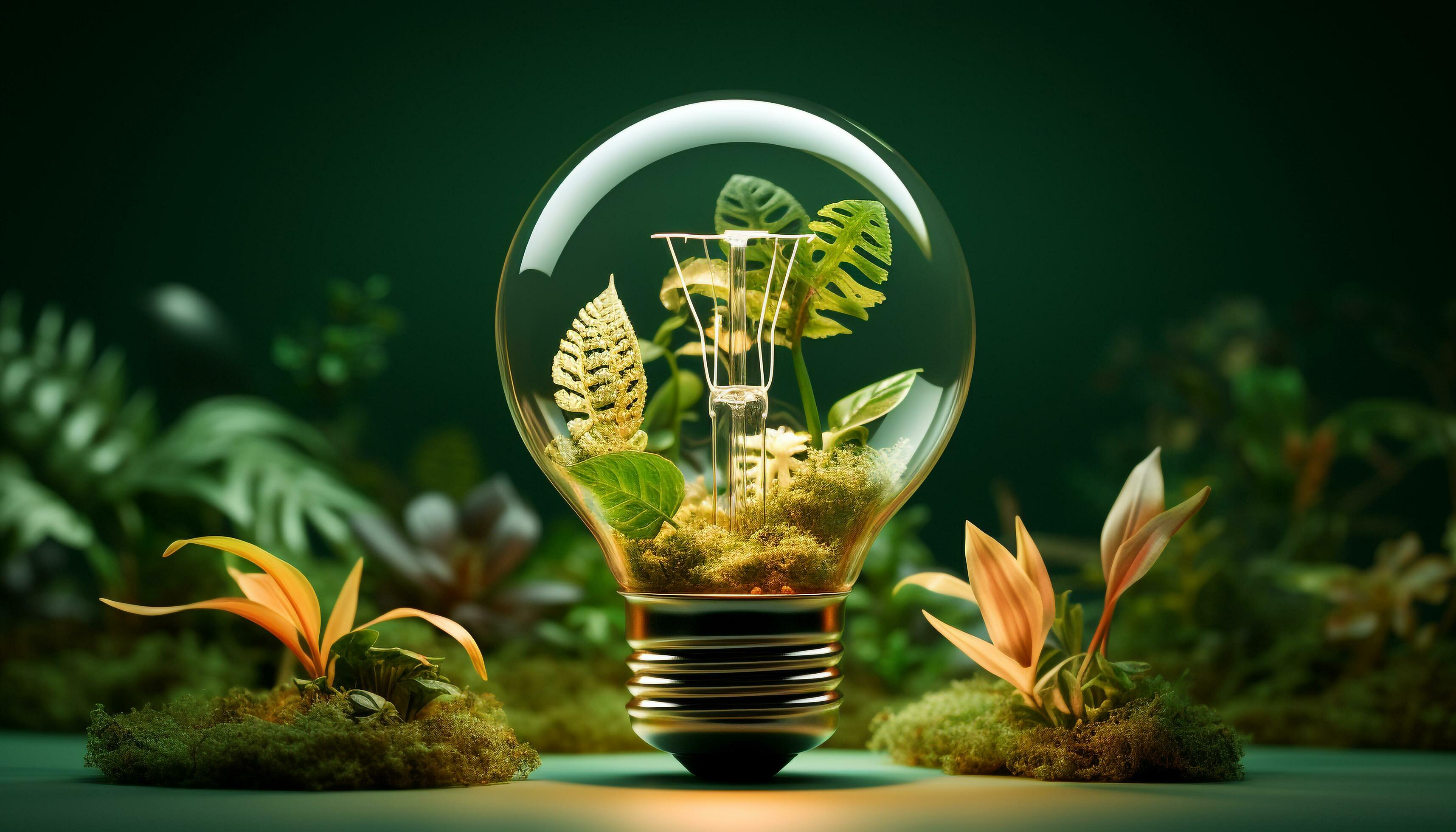 AI generated Bright ideas illuminate the environment, sparking