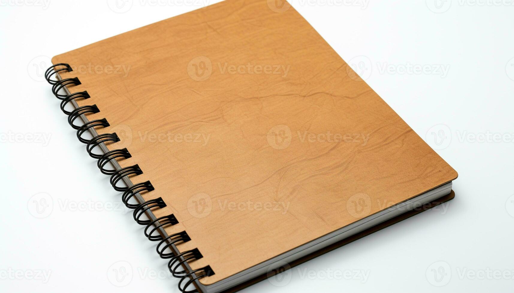 AI generated Blank spiral notebook on white background, no people generated by AI photo