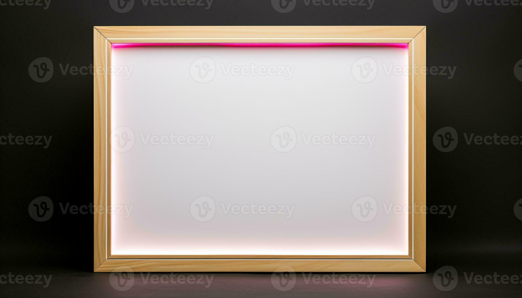 AI generated Abstract wood frame with clean gold decoration generated by AI photo