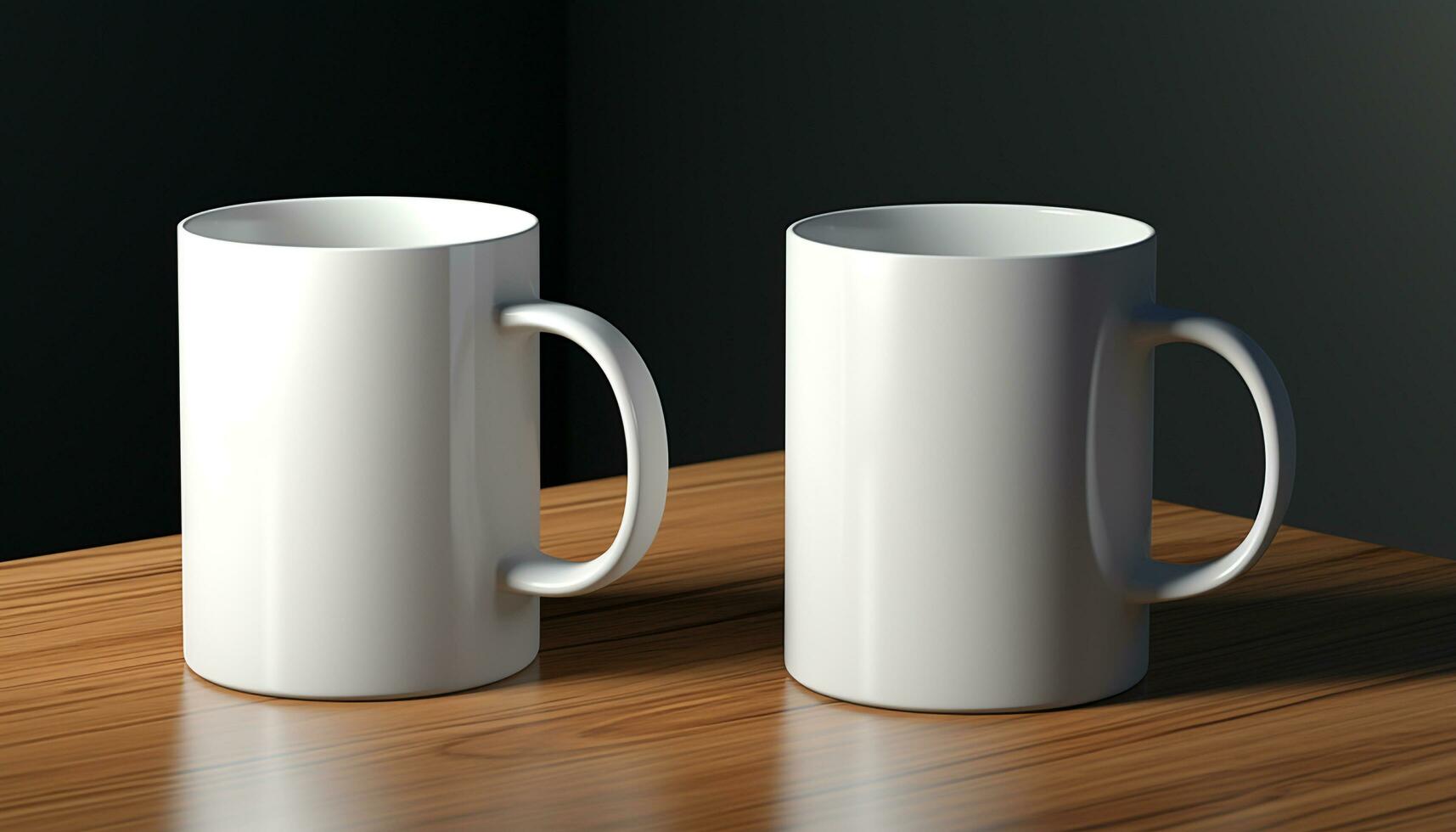 AI generated Hot coffee in a mug on a wooden table generated by AI photo