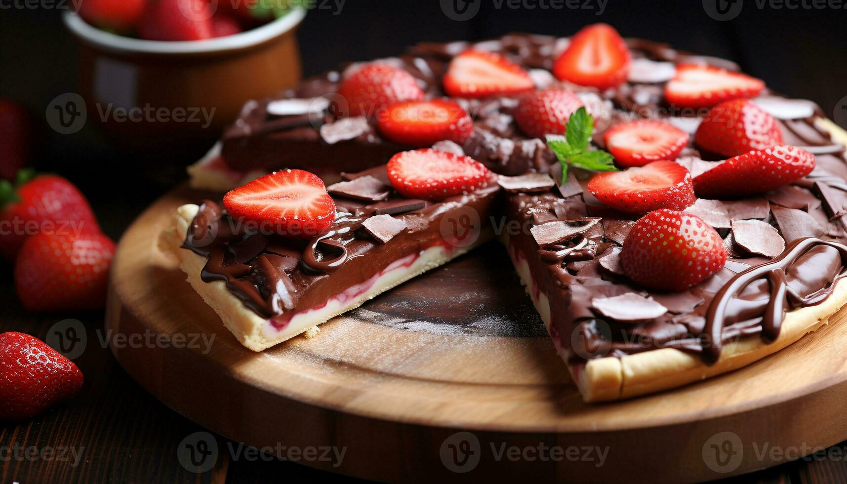AI generated Freshness and sweetness on a rustic wooden table generated by AI photo