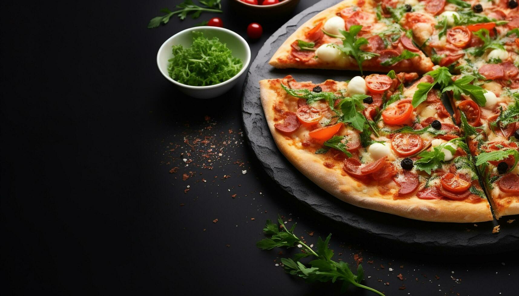 AI generated Freshness and flavor in every homemade Italian meal generated by AI photo