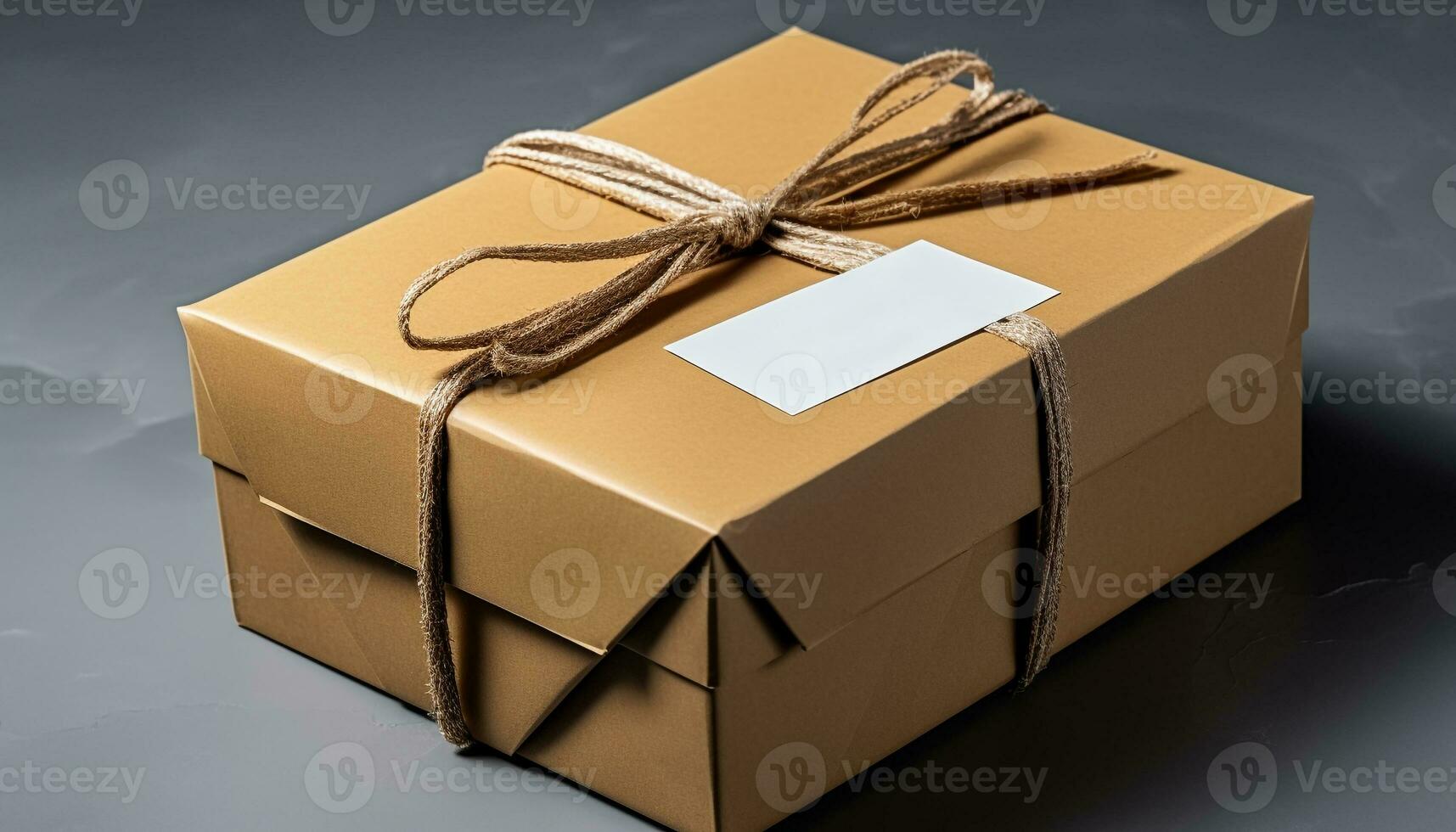 AI generated Wrapped gift box with shiny blue wrapping paper generated by AI photo