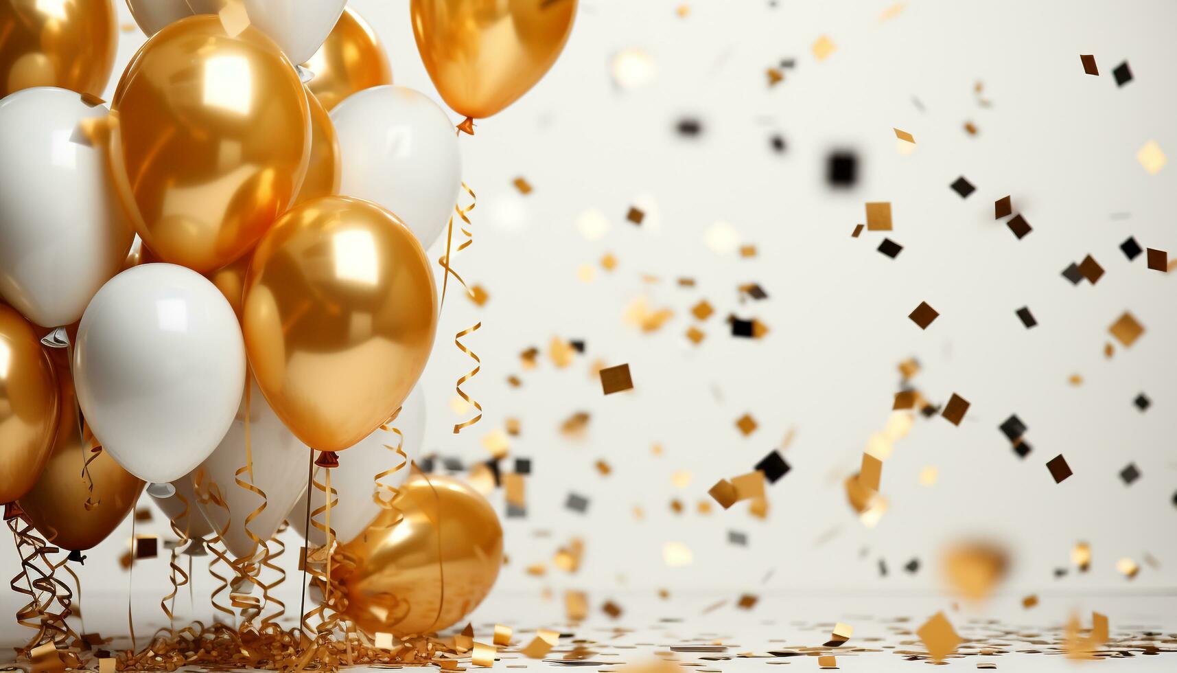 AI generated Colorful balloons flying in celebration, bringing joy generated by AI photo