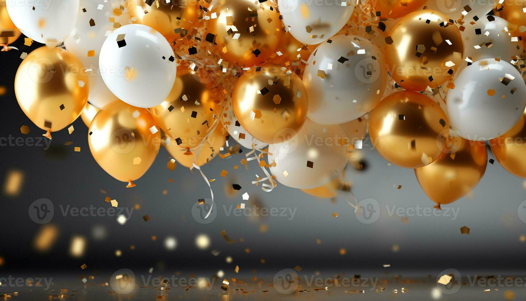 AI generated Colorful balloons flying in celebration, joy and fun generated by AI photo