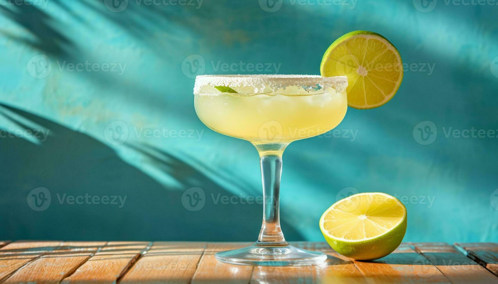 AI generated Refreshing cocktail with citrus fruit, ice, and lime generated by AI photo