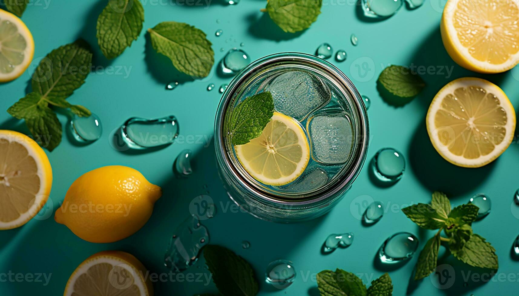 AI generated Freshness of summer in a citrus fruit cocktail generated by AI photo