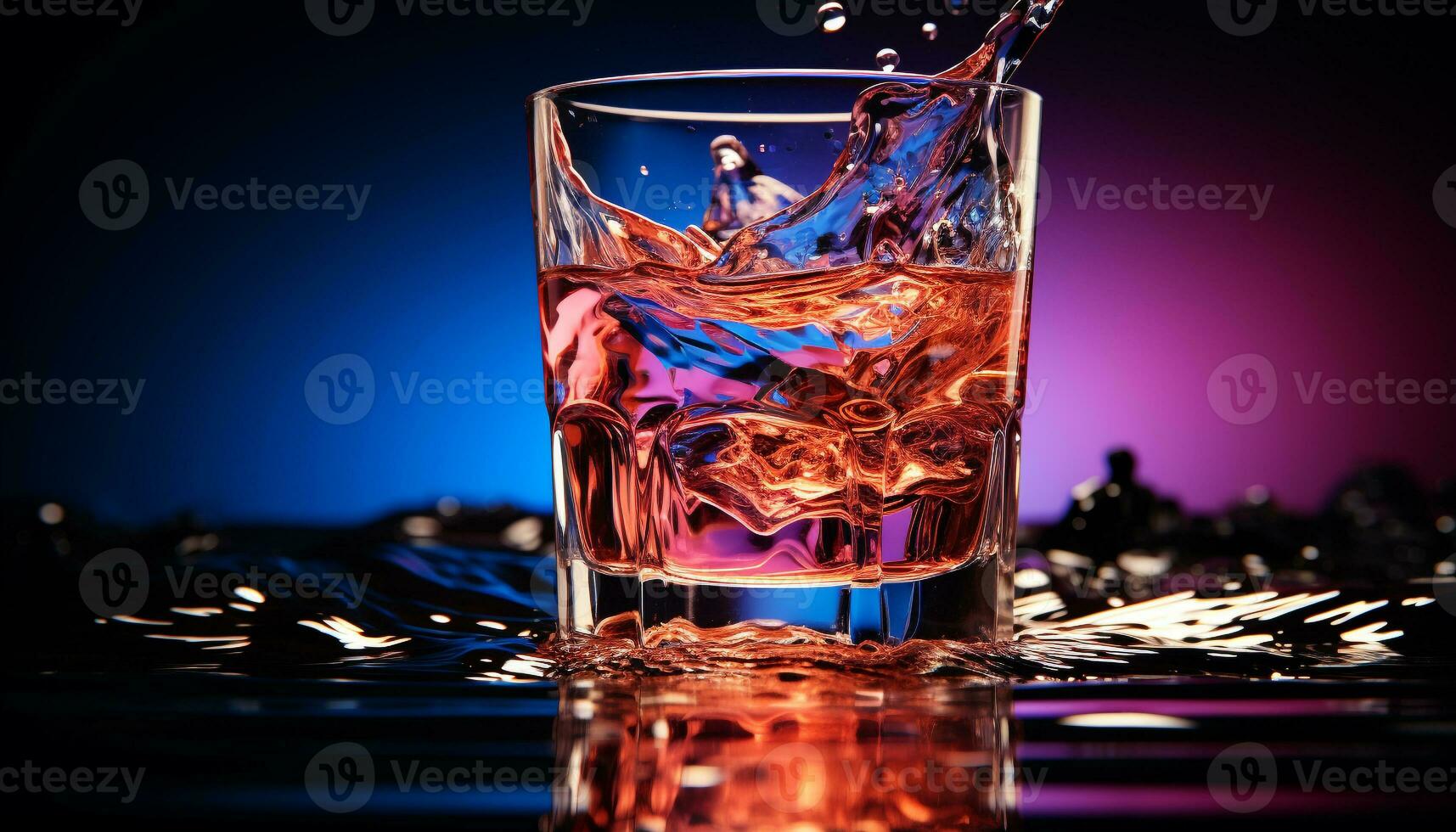 AI generated Refreshing cocktail in a wet glass at the bar generated by AI photo