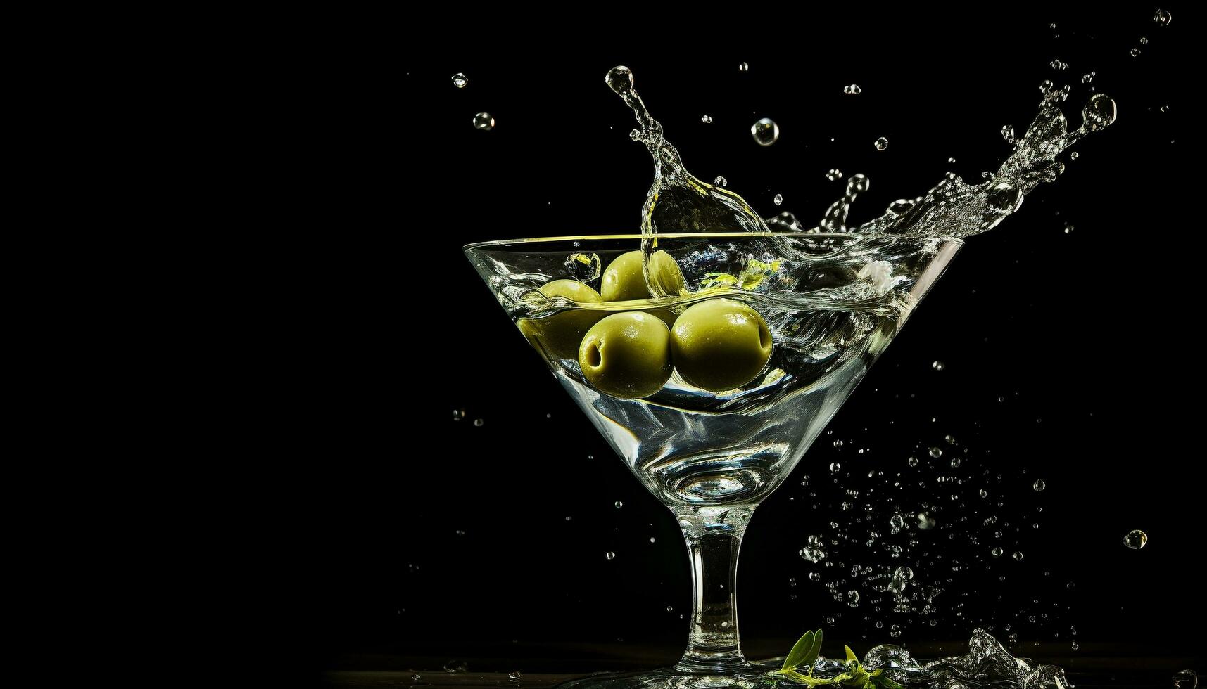 AI generated Refreshing cocktail with a splash of green freshness generated by AI photo
