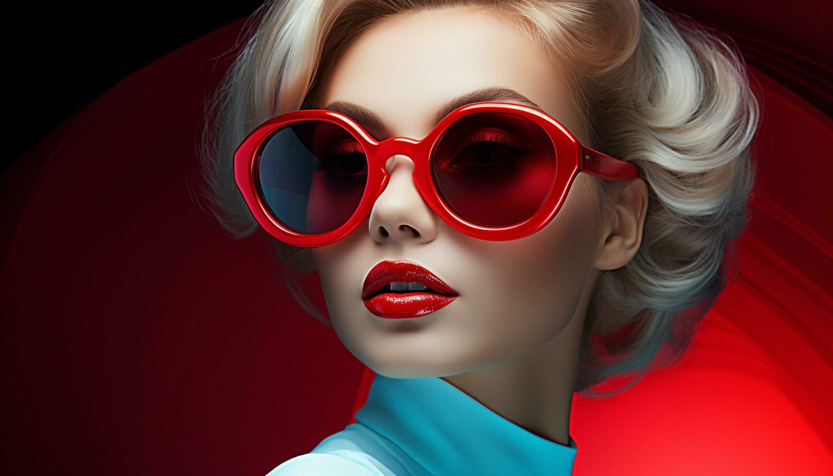 AI generated Fashionable woman with sunglasses exudes elegance and glamour generated by AI photo