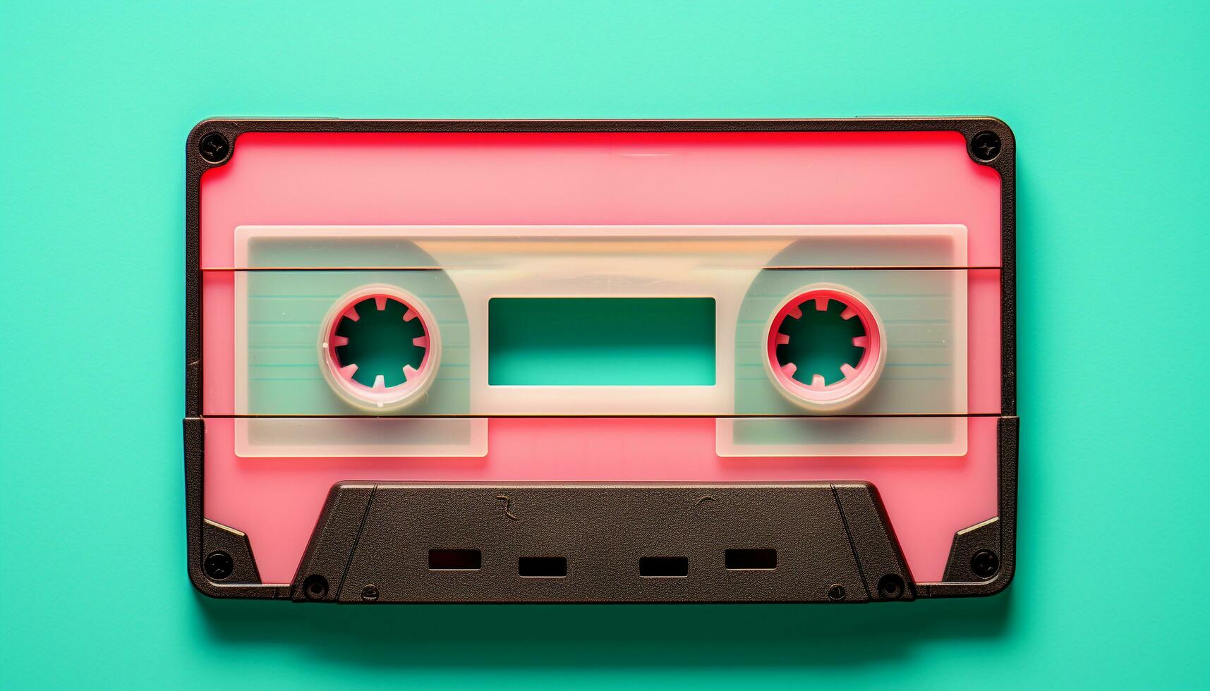 AI generated old fashioned audio cassette playing in a recording studio generated by AI photo