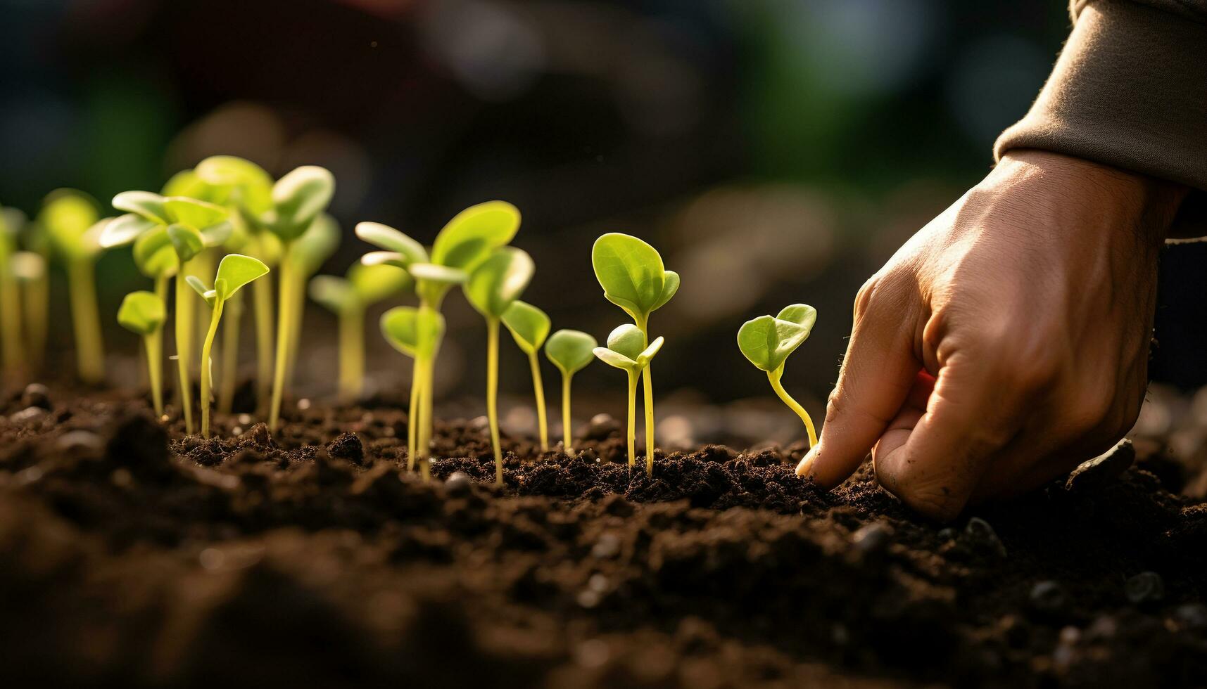AI generated New life sprouts from the dirt, nature growth generated by AI photo