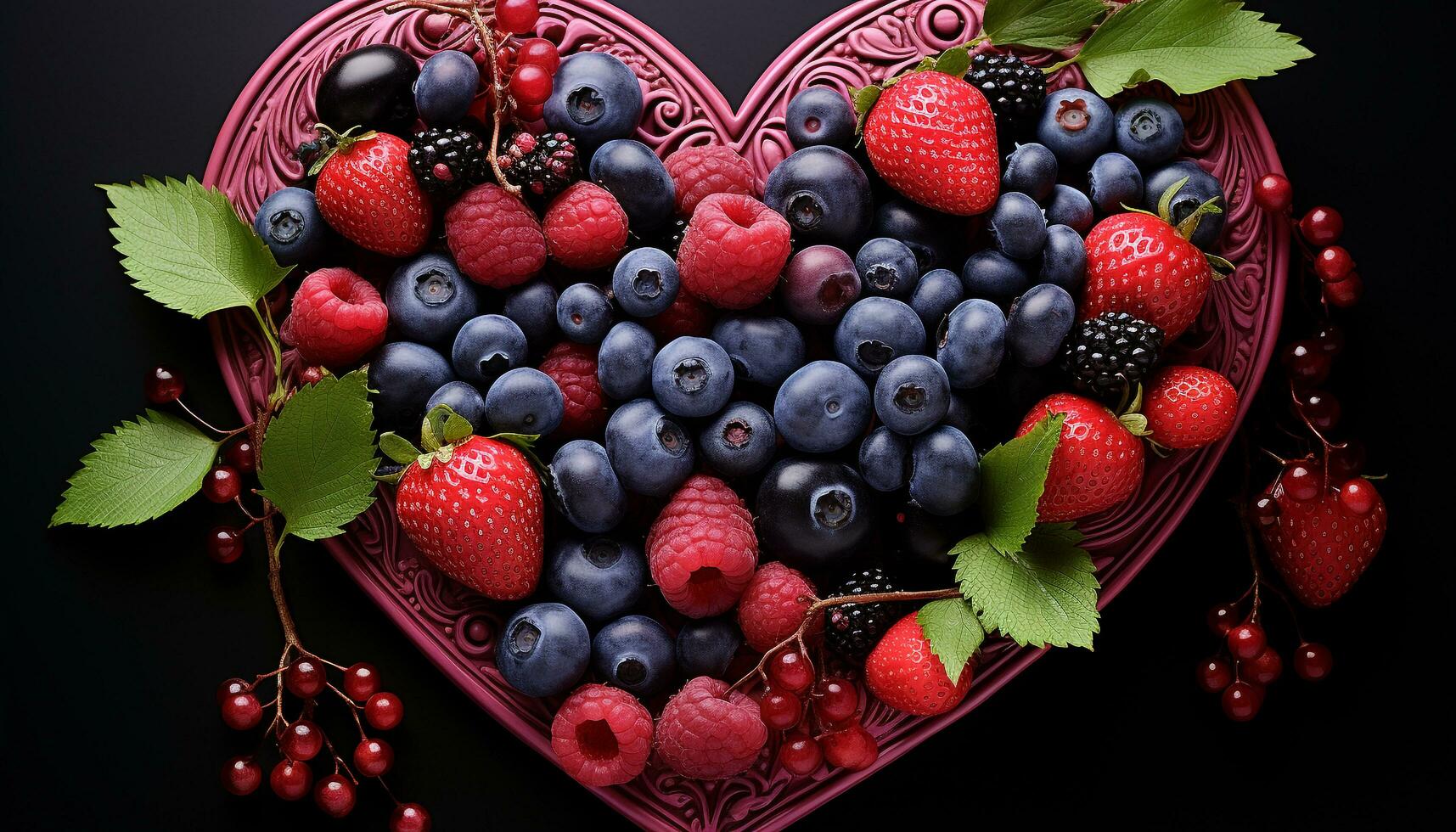 AI generated Freshness of nature gourmet dessert in a bowl generated by AI photo