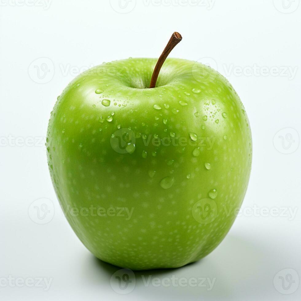 ai generado frescura y naturaleza en un soltero verde manzana imagen generado por ai foto