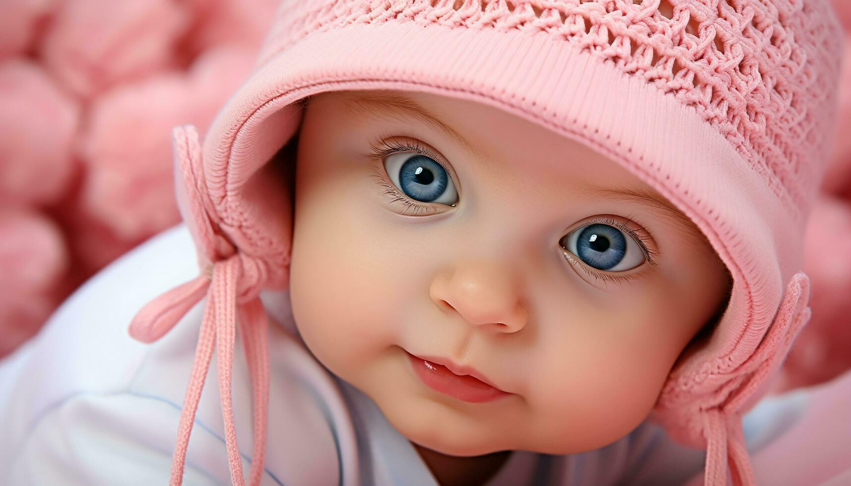 AI generated Cute baby girl smiling, innocence in her eyes generated by AI photo